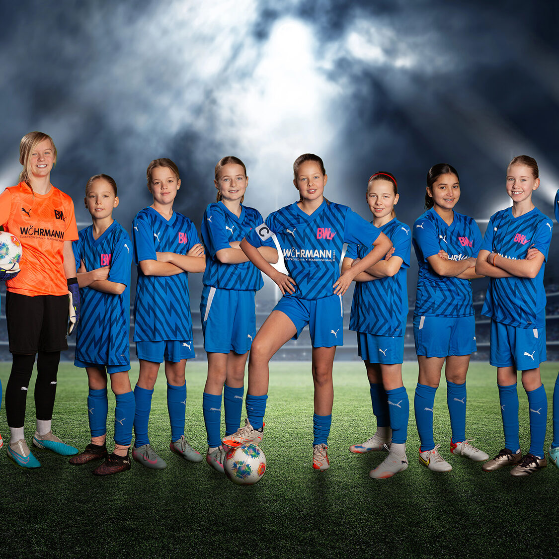Sportfotografie | Teamfoto D-Juniorinnen Blau Weiß Lohne