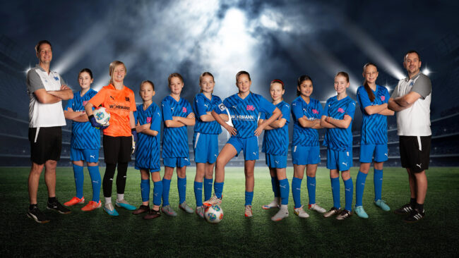 Sportfotografie | Teamfoto D-Juniorinnen Blau Weiß Lohne